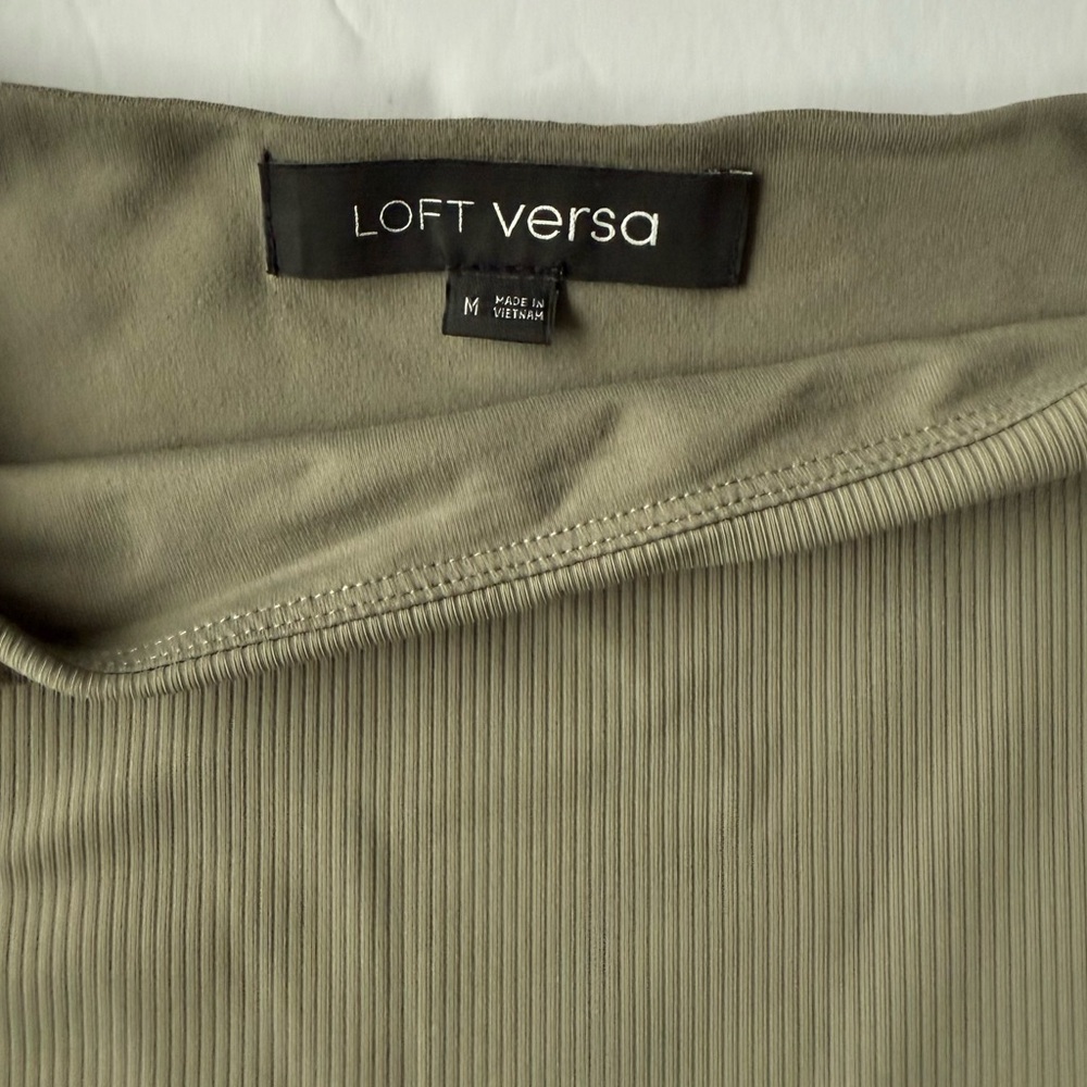 LOFT Versa Ribbed Square Neck Sleeveless Bodysuit Cool Sage Size M - Picture 4 of 7